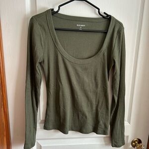 Old Navy Women's Forest Green Long Sleeve Tee